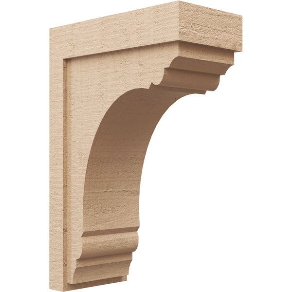 Ekena Millwork 8"W x 16"D x 24"H Classic Warren Rough Cedar Woodgrain TimberThane Corbel, Primed Tan CORUR08X16X24WARRCPR - main